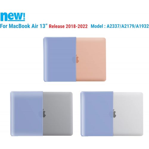  [아마존베스트]IBENZER New 2020 MacBook Air 13 inch Case M1 A2337 A2179 A1932 Plastic Hard Shell Case with Keyboard Cover for Apple Mac Air 13 Retina Display with Touch ID (2018-2020), Serenity B