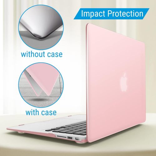  [아마존베스트]IBENZER Old Version (2010-2017 Release) MacBook Air 13 Inch Case (Models: A1466 / A1369), Plastic Hard Shell Case with Keyboard Cover for Apple Mac Air 13, Rose Quartz, A1301RQ+1