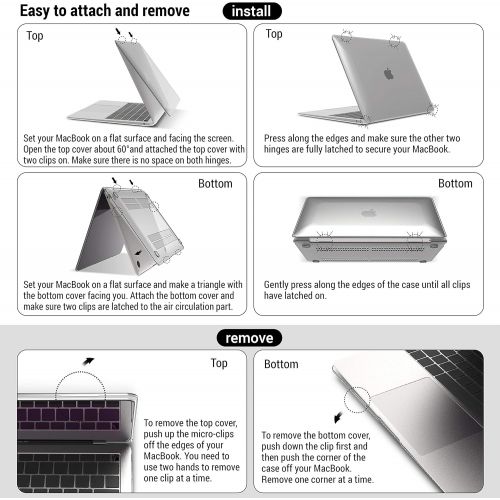  [아마존베스트]IBENZER New 2020 MacBook Air 13 inch Case M1 A2337 A2179 A1932 Plastic Hard Shell Case with Keyboard Cover for Apple Mac Air 13 Retina Display with Touch ID (2018-2020), Crystal Cl