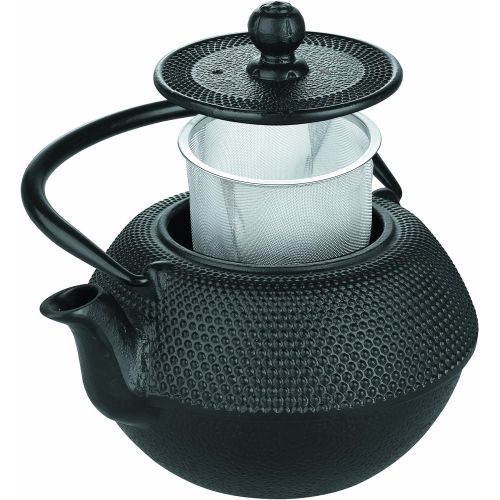  IBILI Teekanne-Set Oriental mit Filter 0,72 l in schwarz, Gusseisen, 16 x 16 x 9 cm, 3-Einheiten