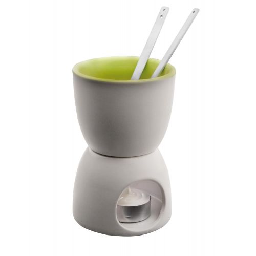  IBILI Ibili 728800 Schokoladenfondue-SetPractik mini aus Keramik, Gruen, Weiss