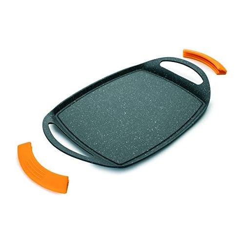  IBILI Grillplatte Basic Stone, Silikon, schwarz/orange, 35 cm