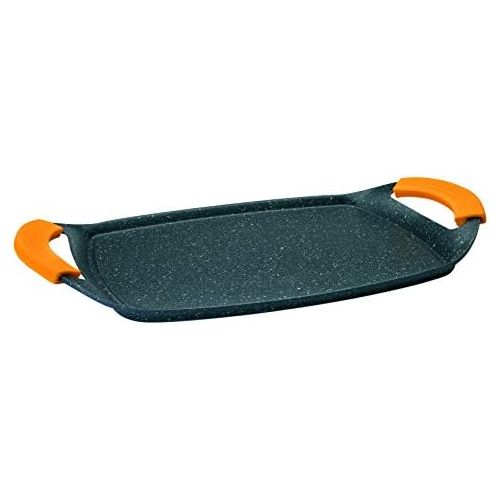  IBILI Grillplatte Basic Stone, Silikon, schwarz/orange, 35 cm