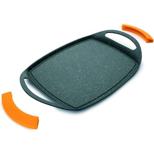  IBILI Grillplatte Basic Stone, Silikon, schwarz/orange, 35 cm