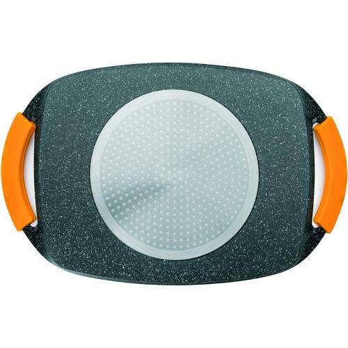  IBILI Grillplatte Basic Stone, Silikon, schwarz/orange, 35 cm