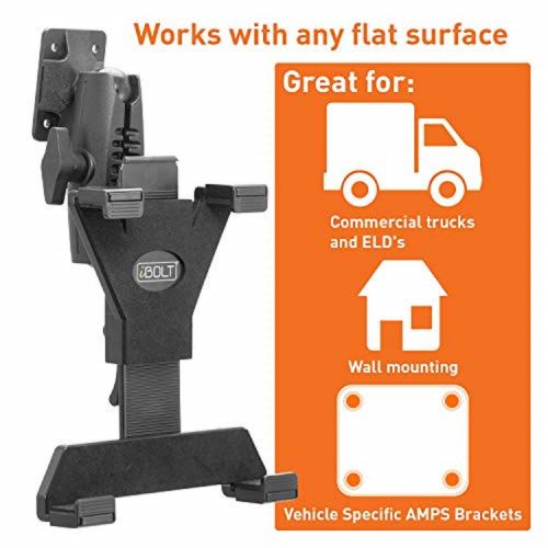  IBOLT iBOLT TabDock Bizmount AMPs - Heavy Duty Drill Base Mount for All 7 - 10 Tablets (iPad, Samsung Tab) for Cars, Desks, Countertops: Great for Commercial Vehicles, Trucks, Schools, a