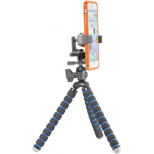  iBOLT Tripod miniPro XL Flexible 3-in-1 11 inch Tripod for Smartphones, Cameras, and GoPros- with Smartphone Holder, Camera Screw Adapter, and GoPro Adapter