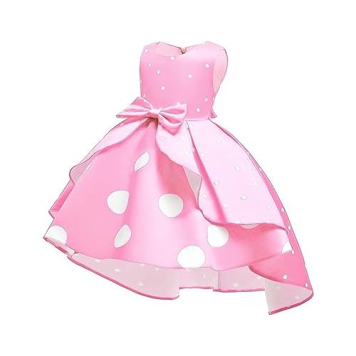  IBTOM CASTLE Baby Girl Polka Dots Princess Costume Birthday Fancy Dress up Party Cosplay Ears Dance Clothing Set