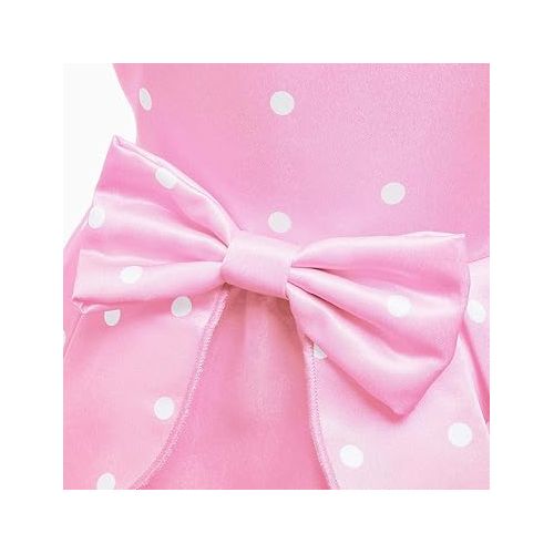  IBTOM CASTLE Baby Girl Polka Dots Princess Costume Birthday Fancy Dress up Party Cosplay Ears Dance Clothing Set