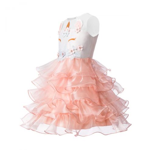  IBTOM CASTLE Kids Unicorn Party Cosplay Princess Birthday Party Dress-up Costume for Baby Girls Pageant Tutu Evening Gowns Fancy Skirt