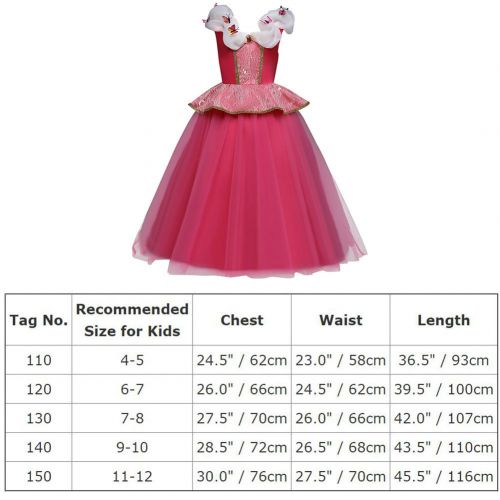  IBTOM CASTLE Girls Princess Aurora Costume Fancy Holiday Dress Halloween for Kids Birthday Sleeping Beauty Dance Gown