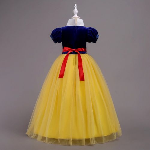  IBTOM CASTLE Princess Snow White Costume Girls Fancy Party Dress Up Cosplay Long Dance Evening Maxi Gown for Kids