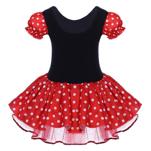  IBTOM CASTLE Toddler Girl Polka Dots Party Fancy Costume Tutu Dress up Dance Leotard Gymnastic Cosplay Cartoon Ear Headband