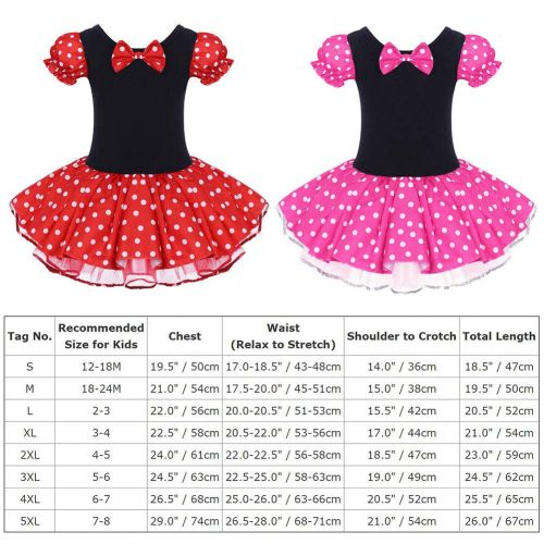  IBTOM CASTLE Toddler Girl Polka Dots Party Fancy Costume Tutu Dress up Dance Leotard Gymnastic Cosplay Cartoon Ear Headband