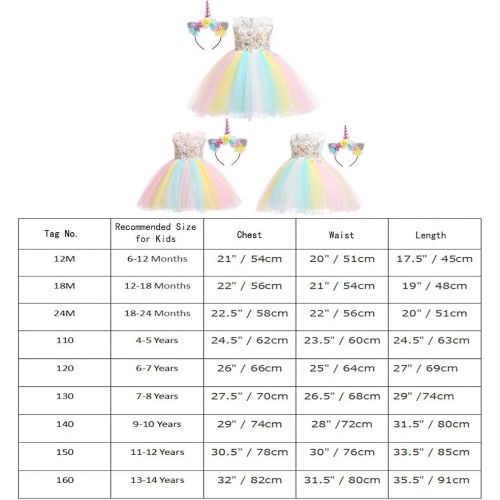  IBTOM CASTLE Baby Girls Flower Fairy Costume Princess Rainbow Dress up Birthday Pageant Party Wedding Dance Outfits Short Gown