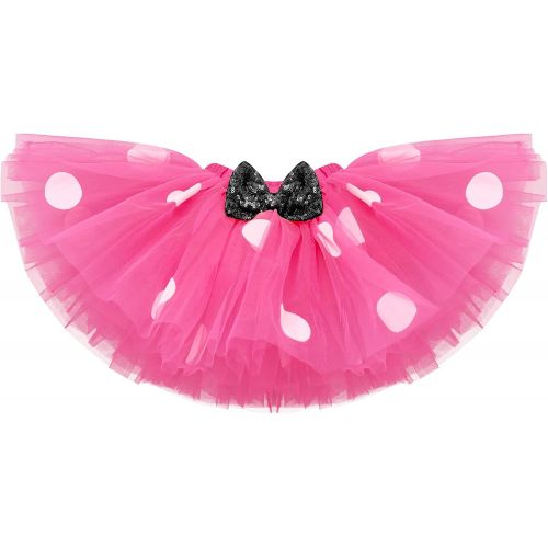  IBTOM CASTLE Baby Girls One 1st Birthday Outfit Mini Polka Dots Romper Tutu Dress Mouse Headband Princess Skirt Set for Kids Photo Shoot