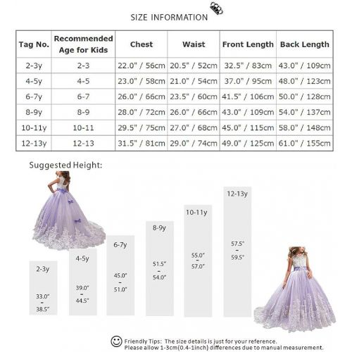  할로윈 용품IBTOM CASTLE Girls Flower Lace Princess Communion Tulle Dress Long Pageant Gown Floor Length Prom Wedding Evening Formal Party