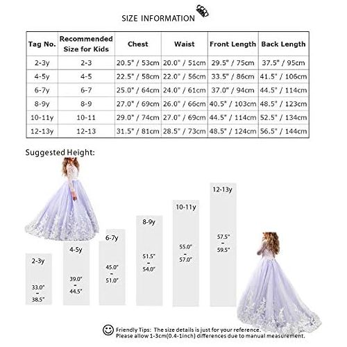  할로윈 용품IBTOM CASTLE Flower Girl Wedding Tulle Lace Long Dress Princess Pageant Party Formal Communion Dance Evening Maxi Gown