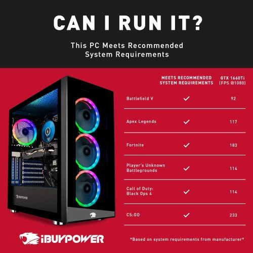  [아마존베스트]iBUYPOWER Gaming PC Computer Desktop Element 9260 (Intel Core i7-9700F 3.0Ghz, NVIDIA GeForce GTX 1660 Ti 6GB, 16GB DDR4, 240GB SSD, 1TB HDD, Wi-Fi & Windows 10 Home) Black