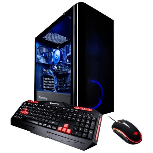  IBUYPOWER iBUYPOWER Elite Gaming PC Desktop AMD Ryzen 7 1800X 3.6GHz, AMD Radeon RX 580 4GB Graphics, 16GB DDR4 RAM, 1TB HDD, 120GB SSD, Win 10 Home 64-bit, View21 035A