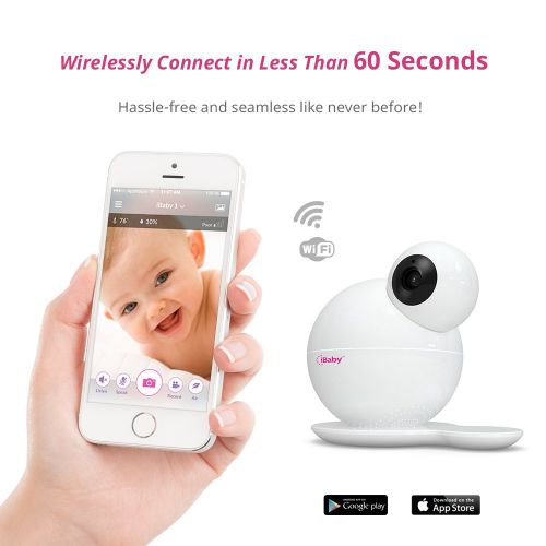 아이베이비 iBaby Monitor M6S,Smart Wifi Enabled Total Baby Care System 1080p Wireless Infant Safety Camera Kit with Wi-Fi Speakers, Night Vision, 360° Pan and 110° tilt