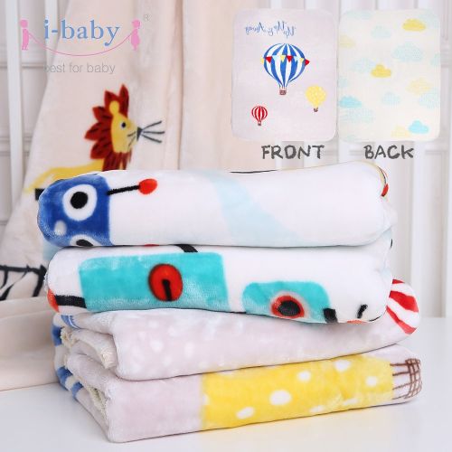 아이베이비 I-baby i-baby Premium Baby Blanket Thick Raschel Newborn Swaddling Double Sides Printed Toddler Blankets for Girls Boys Children Soft Big Flannel Blankets (Dream Fly)