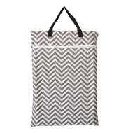 Hibaby Large Hanging Wet/dry Cloth Diaper Pail Bag for Reusable Diapers or Laundry (Grey Chevron)