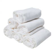 Hibaby 6 Pack Cotton Burp Cloths, Prefold Cloth Diaper,White,13 x 19 Inch,2+3+2