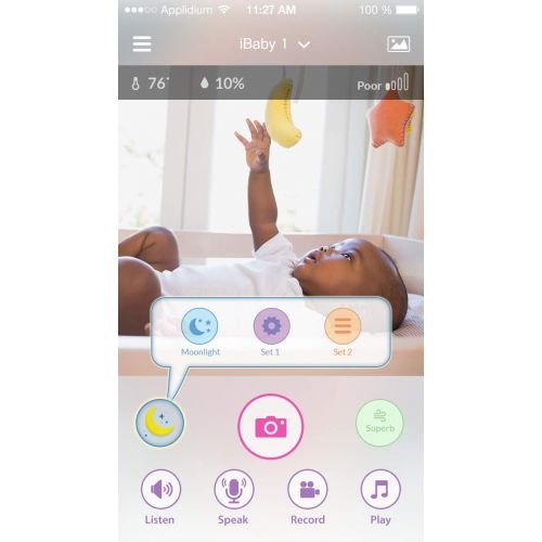 아이베이비 [무료배송]Visit the iBaby Store iBaby Smart WiFi Baby Monitor M7, 1080P Full HD Camera, Temperature and Humidity Sensors, Motion and Cry Alerts, Moonlight Projector, Remote Pan and Tilt with Smartphone App for An