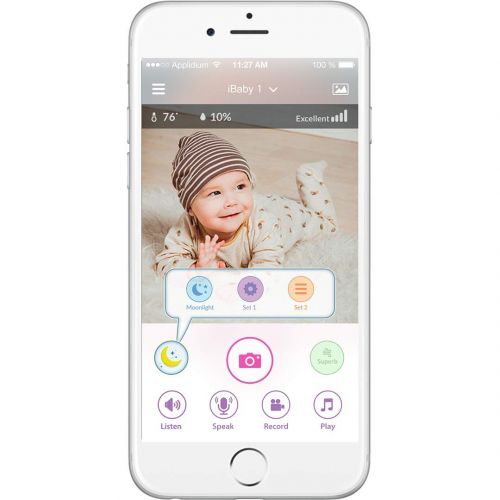 아이베이비 IBaby iBaby Baby Monitor M2S Plus, 1080p Full HD Wi-Fi Digital Video Home Camera with Temp & Humidity Detector and Sound and Motion Alerts, Night Vision Camera, iPhone and Android