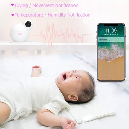 아이베이비 IBaby iBaby Wifi Baby Monitor M7 Lite, Smart Baby Care System 1080p Video Camera with Wi-Fi Speakers, Thousands of Lullabies & Bed Stories, Growing Timeline, Motion & Sound Alerts for An