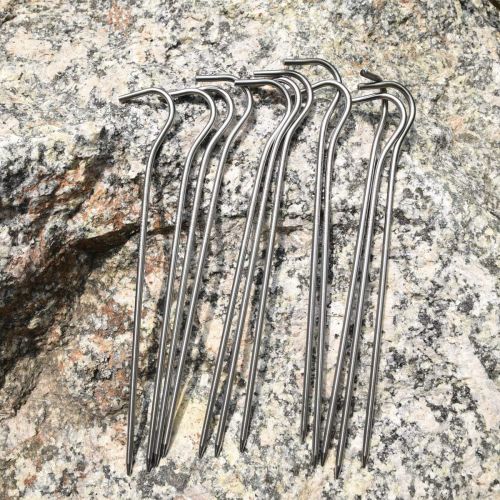  iBasingo Titanium Alloy Pegs Camping Tent Pegs Portable Elbow Grass Nail Tent Hardware