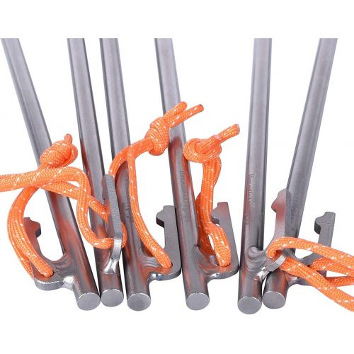  iBasingo 6 pcs Titanium Alloy Tent Pegs Outdoor Camping Awning Tent Stakes Lightweight Tent Nail Ti1564I