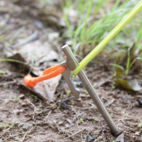  iBasingo 6 pcs Titanium Alloy Tent Pegs Outdoor Camping Awning Tent Stakes Lightweight Tent Nail Ti1564I