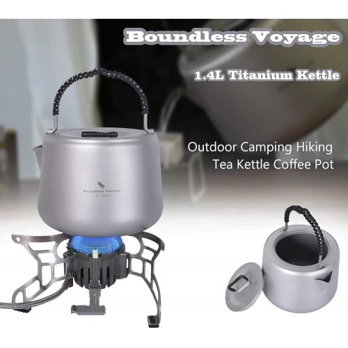  [아마존베스트]iBasingo 1.4 L Titanium Kettle with Filter Outdoor Camping Coffee Tea Pot Water Kettle Anti-scalding Handle Lid Ultralight Canteen Apply to Induction Cooker for Picnic Backpacking