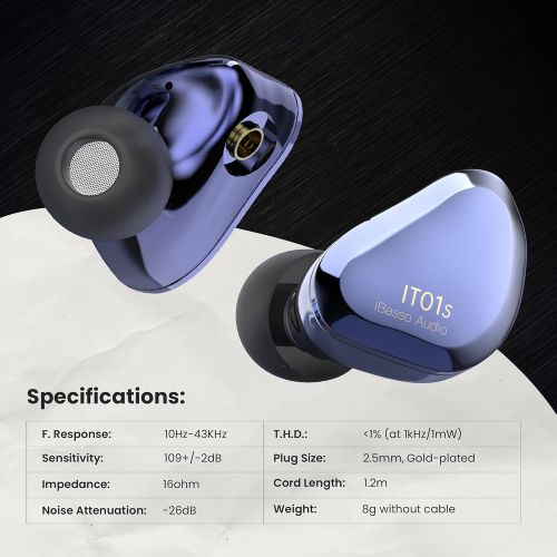  [아마존베스트]iBasso IT01S Audiophile In-Ear Monitor - Blue