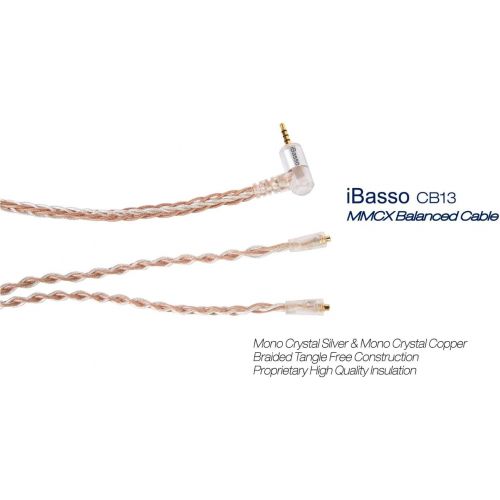  IBasso iBasso CB13 MMCX Monocrystal Silver & Copper Braided Balanced Cable for IT03 In Ear Monitor (IEM) Headphones