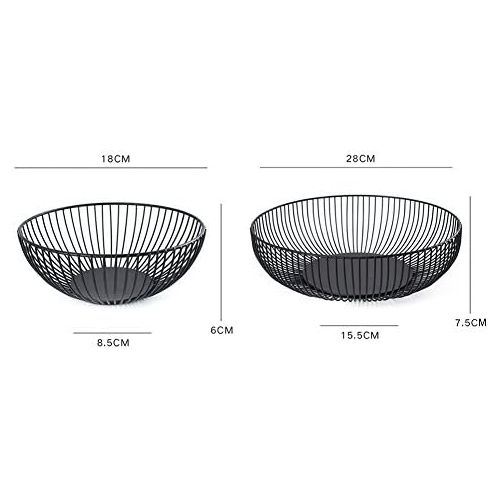  iBaste Fruit Basket Metal Bread Basket Round Drain Basket Vegetable Basket Decorative Bowl Multi-Purpose Basket Nordic Style