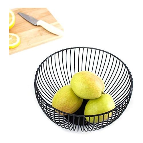  iBaste Fruit Basket Metal Bread Basket Round Drain Basket Vegetable Basket Decorative Bowl Multi-Purpose Basket Nordic Style