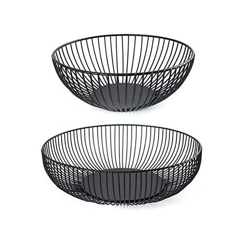  iBaste Fruit Basket Metal Bread Basket Round Drain Basket Vegetable Basket Decorative Bowl Multi-Purpose Basket Nordic Style