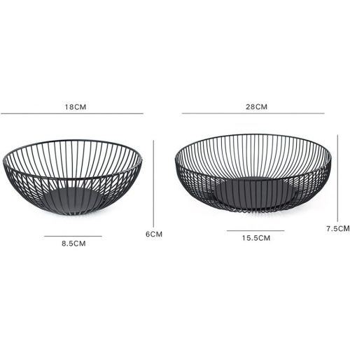  iBaste Fruit Basket Metal Bread Basket Round Drain Basket Vegetable Basket Decorative Bowl Multi-Purpose Basket Nordic Style