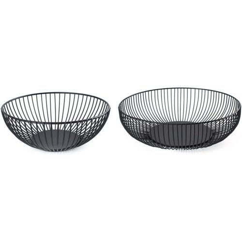  iBaste Fruit Basket Metal Bread Basket Round Drain Basket Vegetable Basket Decorative Bowl Multi-Purpose Basket Nordic Style