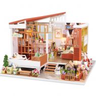 IBaste_S iBaste_S DIY Dollhouse - Wooden Dollhouse Kit with Led Light Dreamlike House