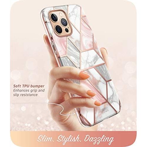  [아마존베스트]i-Blason Cosmo Series Case for iPhone 12 Pro Max 6.7 inch (2020 Release), Slim Full-Body Stylish Protective Case with Built-in Screen Protector (Marble)