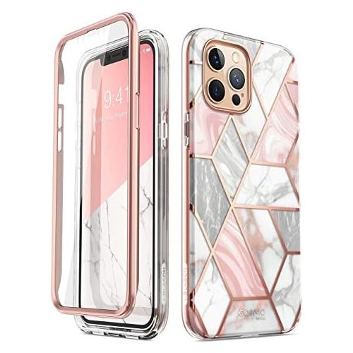  [아마존베스트]i-Blason Cosmo Series Case for iPhone 12 Pro Max 6.7 inch (2020 Release), Slim Full-Body Stylish Protective Case with Built-in Screen Protector (Marble)