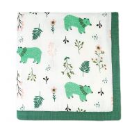 IBraFashion Muslin Swaddle Blanket Soft Bamboo Cotton Baby Swaddle Wrap for Boys and Girls (Happy Bear)
