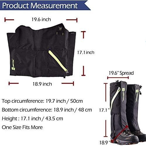  [아마존베스트]IC ICLOVER Snow Gaiters, 600D Oxford Waterproof Heavy Duty Leg Boot Cover Anti Bite,Dust,Mud,Rock,Thorns for Hunting Hiking Skiing Camping Climbing Breathable High Leg Protection G