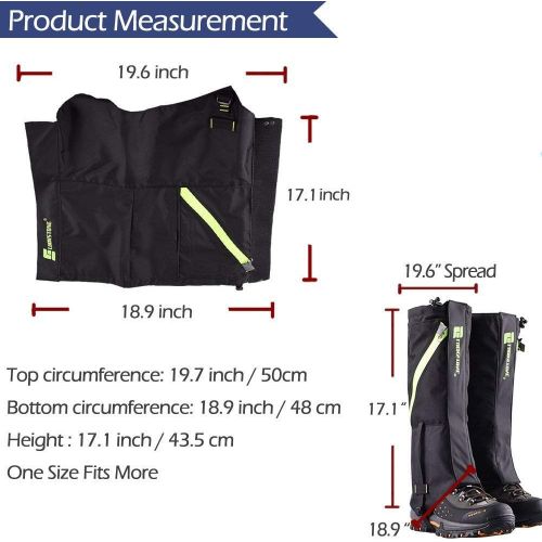  [아마존베스트]IC ICLOVER Snow Gaiters, 600D Oxford Waterproof Heavy Duty Leg Boot Cover Anti Bite,Dust,Mud,Rock,Thorns for Hunting Hiking Skiing Camping Climbing Breathable High Leg Protection G