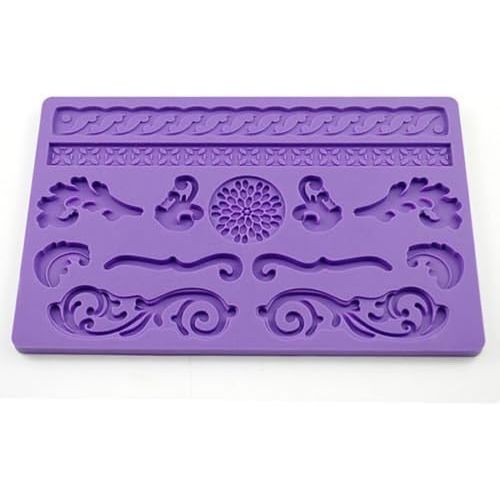  IC ICLOVER Fondant Cake Decorating Silicone Mold, Halloween Christmas Party Necessities, Food Grade Silicone Chocolate Vintage Elegant Lace Cake Mold - Oven, Dishwasher Safe, Prese