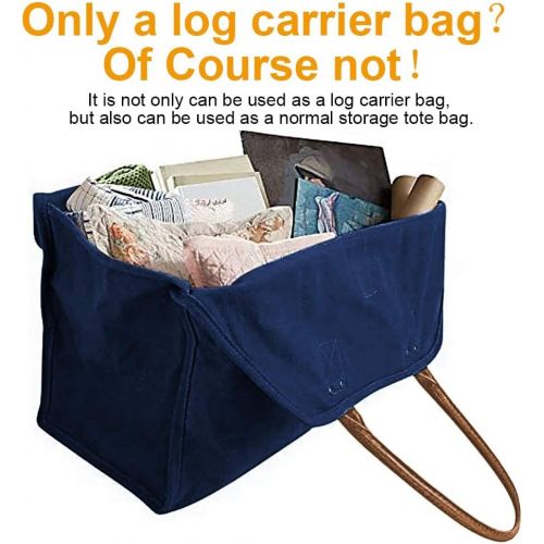  IC ICLOVER Log Carrier Bag Heavy Duty Extra Large Waxed Canvas Firewood Tote Bag with Hatchet Holder & Pocket,Closed Ends Design Wood Carrier, Wood Stove Accessories,for Fire Pit,C